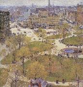 Childe Hassam Union Square in Spring painting